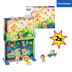 Ravensburger Kinderpuzzle Puzzle&Play - Dschungelabenteuer - 2x24 Teile Puzzle für Kinder ab 4 Jahren