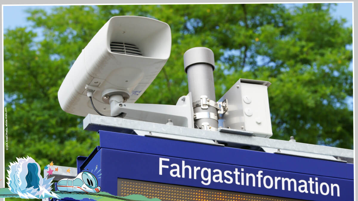 Weiße Lautsprecher der Fahrgastinformation