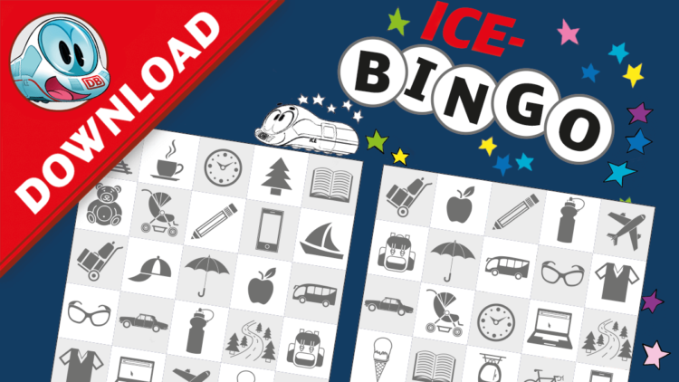 Nehmt die Bingo-Bögen vom kleinen ICE mit an Bord!