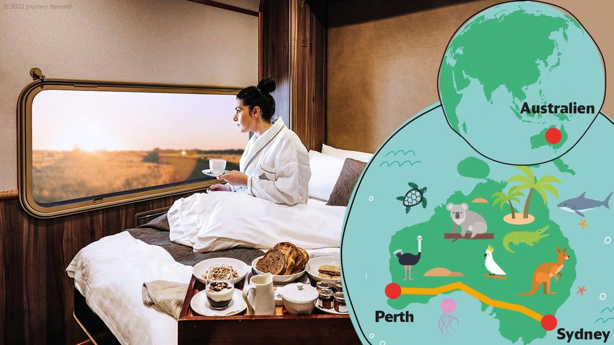 Der Indian Pacific rattert einmal quer über den australischen Kontinent