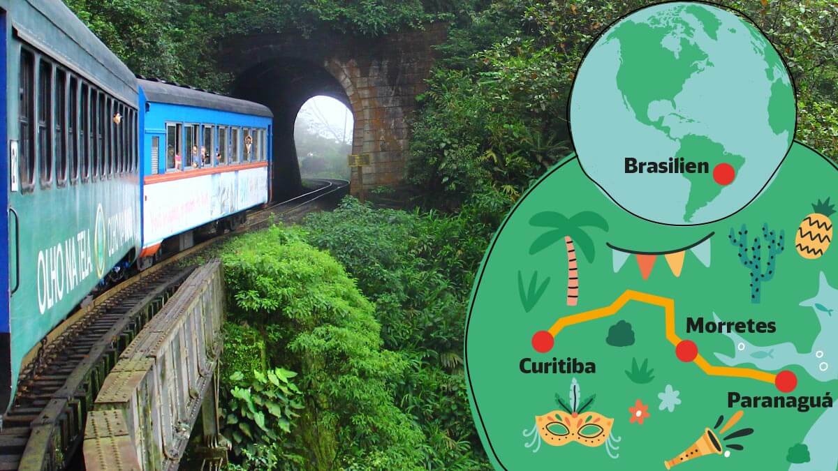 SERRA VERDE EXPRESS: Die waghalsige Strecke wurde schon vor mehr als 130 Jahren gebaut und führt über superschmale Brücken und durch stockdunkle Tunnel.