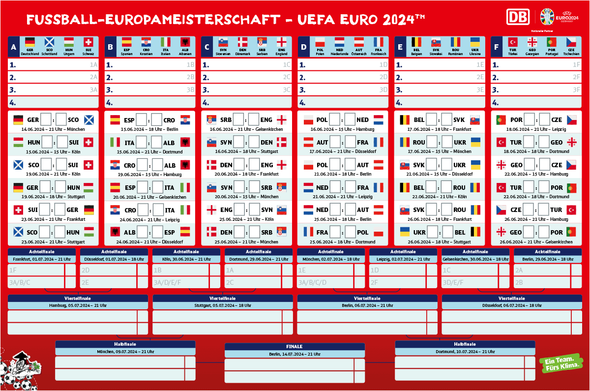 UEFA EURO 2024™ Spielplan zum Download