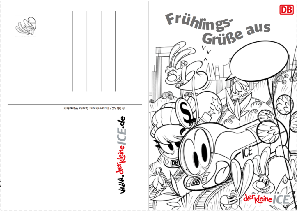  Der kleine ICE – Farbenfrohe Reisegrüße – mit unseren Postkarten zum Illustration 