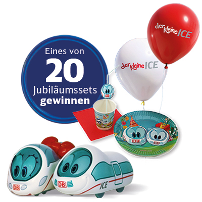 Gewinnerpaket bestehend aus Partyset, Cape, Figuren Kleiner ICE und Ida IC