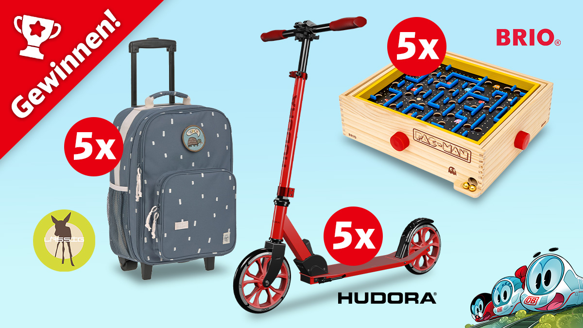Darstellung der Gewinne: Roller, Trolley, Spiel