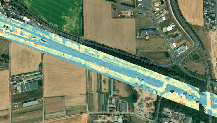 Satellitenaufnahme von der Gleisansicht