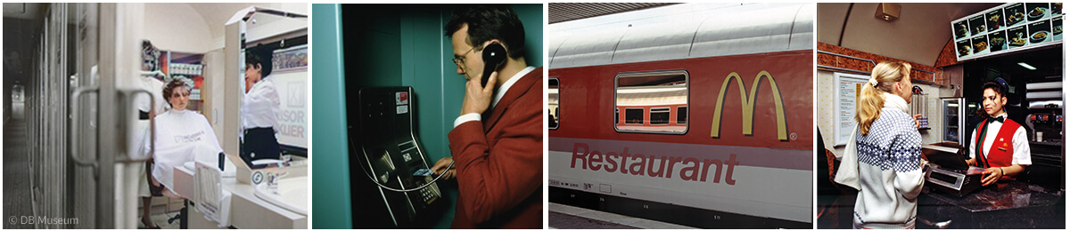 Im Zug am Telefon selbst wählen, im umgebauten InterCity-Wagen die Haare waschen und schneiden
