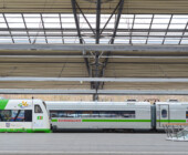 Deutsche Bahn AG / Christian Bedeschinski ICE mit Sonderlackierung grüner Streifen