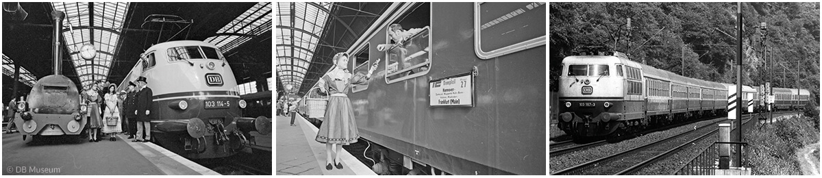 Der Intercity löst den F-Zug ab. Premierenfahrt in Wiesbaden am 30.09.1971