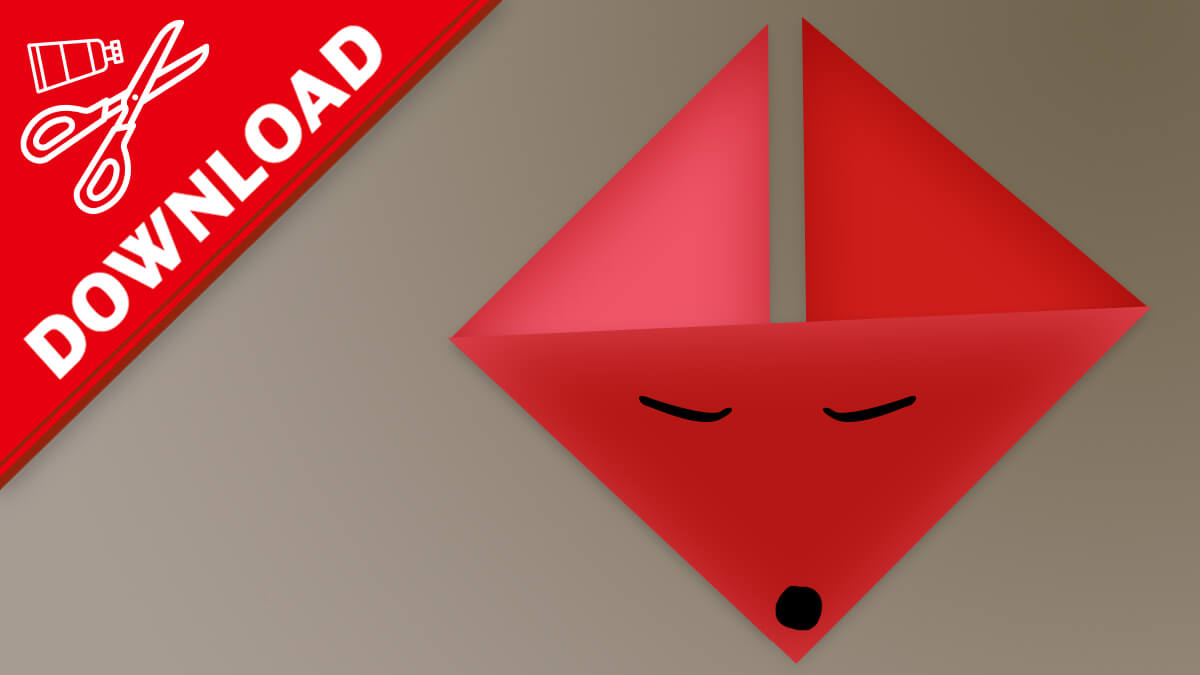 Einfache Faltanleitung: Origami Fuchs