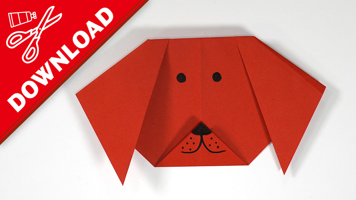 Einfache Faltanleitung: Origami Hund